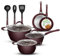 NutriChef Nonstick Cookware Excilon Home Kitchen Ware Töpfe & Pfannen Set mit Stielkasserolle Bratpfannen, Kochtöpfe, Deckel, Utensilien PTFE/PFOA/PFOS, 11 Stück, lila Diamant, Einheitsgröße