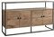 SAM Kommode Sydney 2, Akazienholz massiv & stonefarben, Sideboard mit 4 Türen und 2 Ablagen, Rahmen & Griffe aus Metall, 150 x 83 x 40 cm