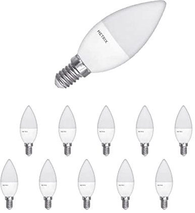 Metrix LED Lampe E14 5W 400 Lumen Kerze Warmweiß Energiesparlampe, 3000 Kelvin ersetzt 40W, 10 Stück