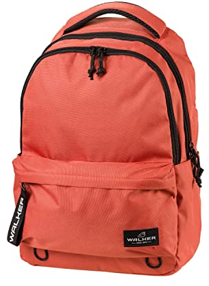 Walker - Alpha Classic Rucksack mit 3 Fächern, Seitentaschen, gepolsterter Rücken, verstellbare Schultergurte, Rot, 32 x 23 x 45 cm, Casual