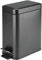 Slim Pedal Bin Square Toilet Brush Holder Bathroom Set Rectangular Removable Bucket Trash Recycling Bin (Black 5L)