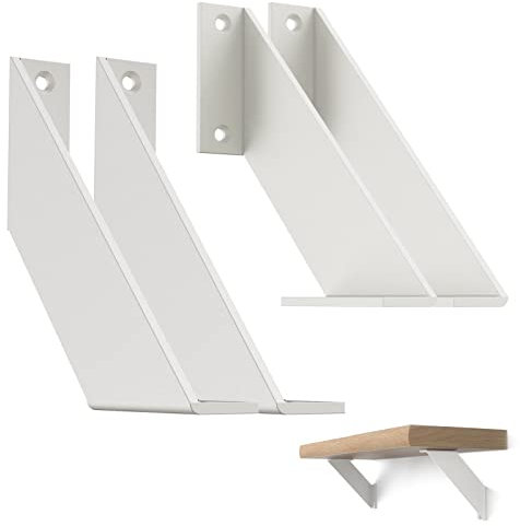 ChasBete Regalwinkel Weiss, Regalhalter Schwerlast Dreieckige, 15cm Winkel Regal Metall Regalhalterung 4 Stück