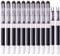 iHMeiju 12pcs Black Disposable Fountain Pens, Black Ink Fountain Pens for Writing, Smooth-Writing Office Supplies for Sketching, Journaling, Calligraphy, Doodling and Gifts.