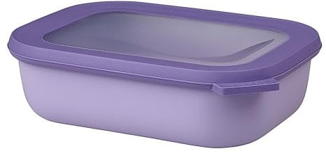 Mepal - Multi Bowl Cirqula Rectangular - Vorratsdose mit Deckel - Geeignet als Luftdichte Aufbewahrungsbox für den Kühlschrank, Mikrowellengeschirr & als Frischhaltedosen - 1000 ml - Nordic Lilac