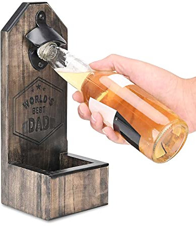 Unique Wall Mounted Beer Bottle Opener - Cool Gifts for Dad, Ideas for Birthday or Christmas
