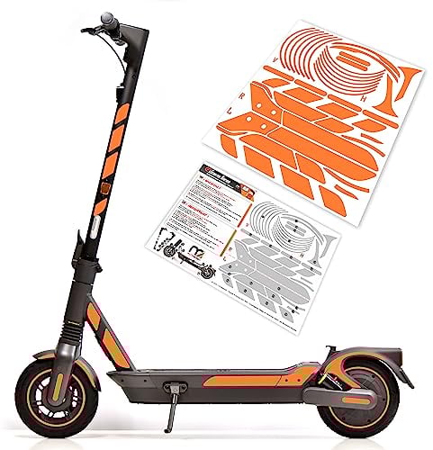 m2medien Aufkleber-Set/Sticker Set geeignet für Segway Ninebot MAX G2D E-Scooter - 46-teilig auf 35x40cm Bogen (Neon-Orange)