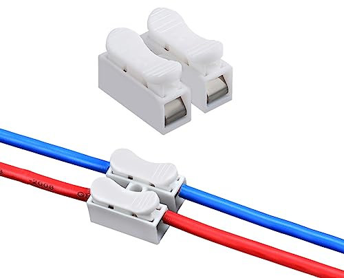 12 Pcs CH2 Quick Connector, Enhance Your LED Strip Light Setup- No Welding Quick Connector, Cable Clamp Terminal Block, Screw Terminal Barrier Block for LED Strip Light (12 Pcs)