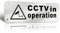 TAKULA 15 * 5CM CCTV IN OPERATION SIGN - Aluminium Brushed Sign With Self-adhesive Sticker, UV Resistant, Rust Proof - For Indoor and Outdoor Use Camera Signs|Pack of 1