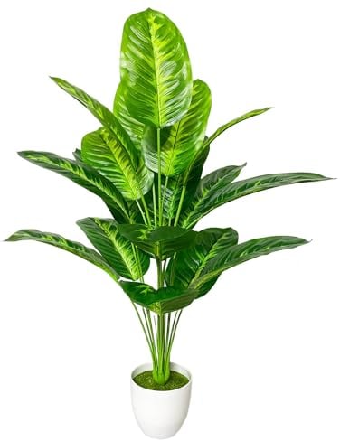 AIVORIUY Palmier Areca Artificiel Plantes Artificielles Interieur Plante Artificielle en Pot Fausse Plante Décoration Extérieur Maison Balcon Déco Bureau Plantes au Sol (80cm Banane Tropical)
