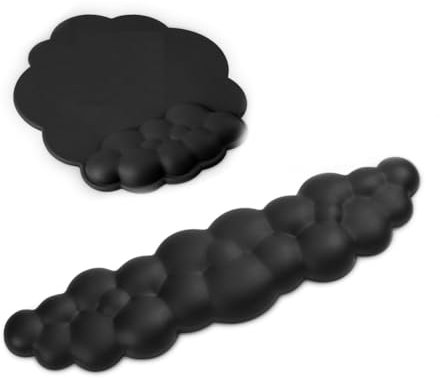 LOLPALONE Cloud Wrist Rest Kit Ergonomic Keyboard Wrist Rest Mouse Wrist Rest Computer Gaming Wrist Rest Non-Slip Base Easy to Use Black