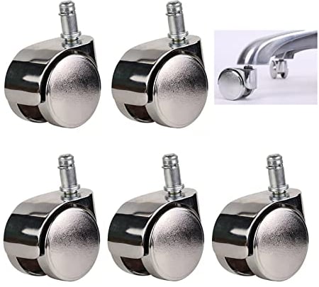 Stück Metallrollen für Bürostühle, Lenkrollen, Möbelrollen, 360° drehbar, Ersatzrollen aus Zinklegierung, Lager 150 kg, Schaftgröße 11 mm x 20 mm