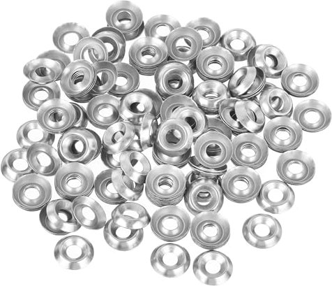 sourcing map Rondelle de tasse en acier inoxydable 304 à tête fraisée #6, 300 rondelles de finition à tête fraisée pour boulon à vis