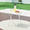 [en.casa] Campingtisch Vegårshei Klapptisch Gartentisch Stahl klappbar quadratisch Outdoor-Tisch faltbar 45 x 40 x 40 cm Weiß