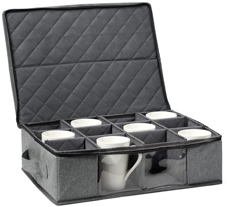 Toseky Caravan Plate Holder Cup Storage, Camping Cupboard with 12 Compartments, Motorhome Camping Glass Carrier, Camping Dinnerware Plate Organizer Cup Holder, Camping Kitchen Unit, Camping Gadget