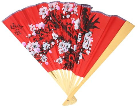 VOSAREA Folding Fan Wall Decor Giant Handheld Fan Traditional Chinese Design for Weddings Celebrations Elegant Background Prop for Photography Vintage Pattern Home Decoration