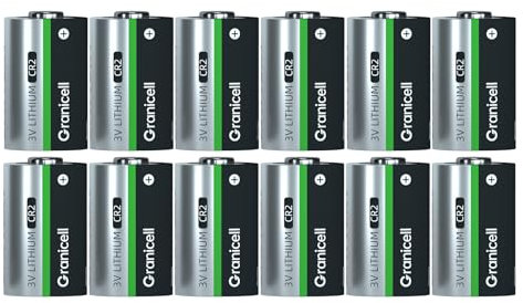 Granicell Lot de 12 Piles CR2 Lithium - 900 mAh 3V - Piles CR2 Non Rechargeables Haute Performance pour Caméras, Lampes Torches & Appareils Électroniques - Longue Durée, Sécurisées, Certifiées CE