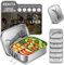 REKITA Edelstahl Brotdose Kind er mit Fächern, 850ML Bento Box, Jausenbox Lunchbox, Personalisierte Brotdose Lässig, Vesperdose, Snackbox für Schule, Ausflüge, Kindergarten