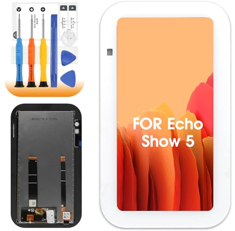 AGCUT LCD-Display für Echo Show 5 3rd Generation LCD Display für Echo Show 5 H97N6S 5,5 Zoll (14 cm) Ersatzbildschirm Digitalizer Touch Screen Montage mit Reparatur (weiß)
