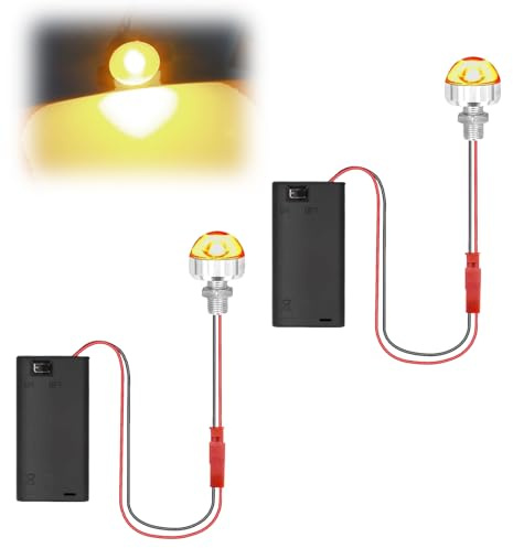 YOUYIKE 2 Stück Mini LED Licht DIY Puppenhaus Beleuchtung mit AA-Batteriehalter & Schalter, Micro LED Kleine Krippenlicht für Ledmodellbau Wichtel Mikrohaus Miniatur Museum (2 Warm)