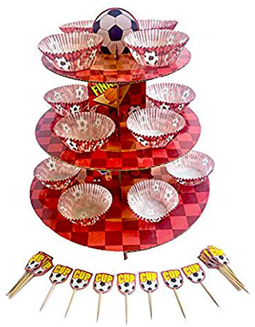 CLUB GREEN Football Cake Kit Stand, Red, 42.9 x 34.1 x 6.05 cm