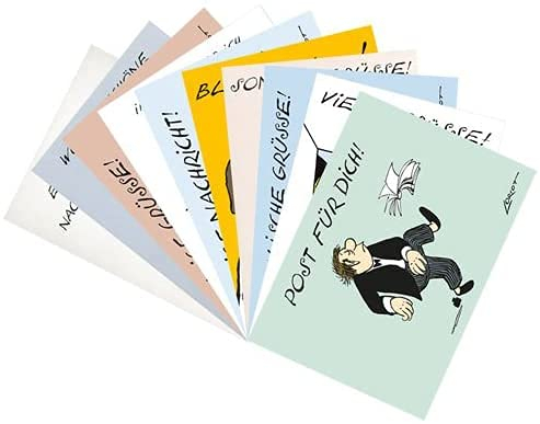 10er Set Postarten A6 | 10-er Mix Loriot | Grüße von und mit Loriot | Liebe Grüße, Sonnige Grüße, Himmlische Grüße und Glückwünsche | Karten mit Witz, Charme und Satiere | von Inkognito
