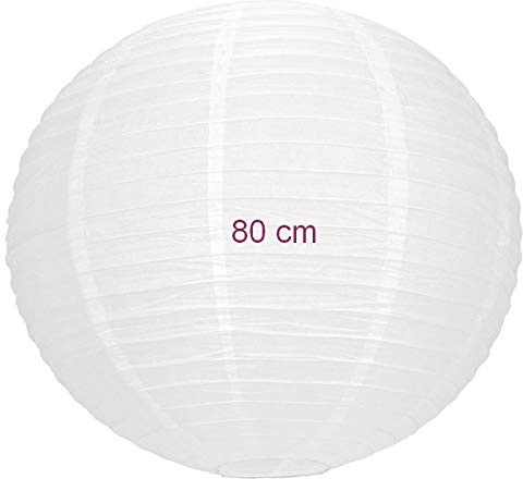 Maxi Lampion Kugel Riesige Chinesische weißer, japanische Steinlaterne, 80 cm Durchmesser, zum Aufhängen