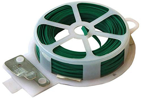 fiXte® Plant Twist Ties and Cutter, 25 Metre (80 feet) - Green Plastic