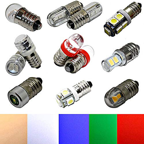 E10 LED 6V - Lampe Birne Schraubsockel Sparlampe Niedervolt SMD (warmweiß, Glühbirne 2W (11x23,5mm))