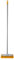 CHARLES BENTLEY Broom, Yellow, Soft, Indoor Broom, Metal Handle, Broom Head, Soft Flagged Bristles, Rubber Bumpers, Strong, Robust Handle, Hanging Hook, Practical (120x14x14cm)