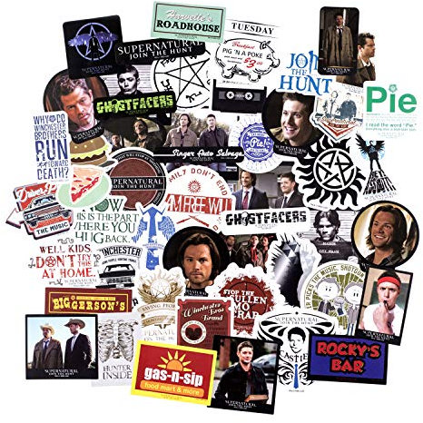 Conquest Journals Supernatural Winchester Brothers Vinyl Stickers, Set of 50, Waterproof and UV Resistant, Great for All Your Gadgets
