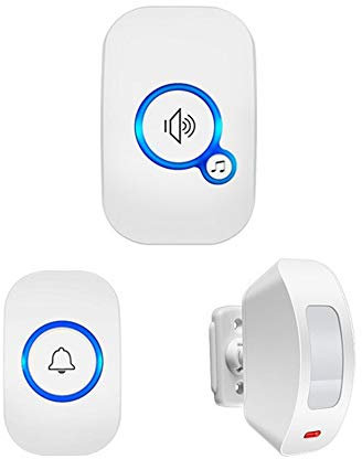 XAOBNIU Motion Sensor Alarm System Wireless Doorbell Home Security Buglar Alarm Motion Detector Door Sensor Security Doorbell (Color : 1 doorbell+1 button+1 HW7 Pir)