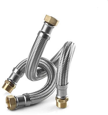 Edelstahl Trinkwasser Panzerschlauch IG/AG 1 1/2 Zoll DN40 700mm DVGW Flexschlauch