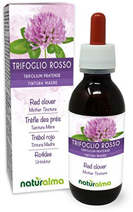 Trifoglio rosso (Trifolium pratense) erba con fiori Tintura Madre analcoolica Naturalma - Estratto liquido gocce 120 ml - Integratore alimentare - Vegano