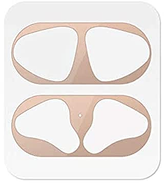 StyleDesign Staubschutz Sticker kompatibel mit Apple AirPods - Metallstaub Schutz Aufkleber Skins in Rosé-Gold