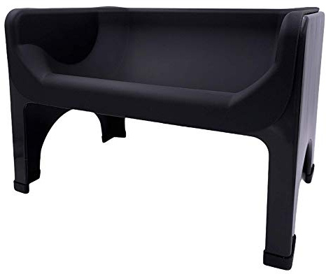 Fluff Trough XL Set Elevated Dog Bowl Feeder for Healthy Posture & Digestion, Minimizes Neck Strain, Ideal for Flat-Faced Pets, Vet Recommended, Dishwasher Safe (Black)