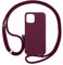 PuYu Zhe Funda para iPhone 11,Ajustable Collar Correa de Cuello Cordón Carcasa Caja Silicona TPU Bumper Caso-Rojo Vino
