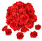 Kesote 50 pcs Künstliche Blumenköpfe Blütenköpfe Kunst Blumen Rosen Köpfe für Hochzeit Party Deko DIY (Ø 6cm, Rot)