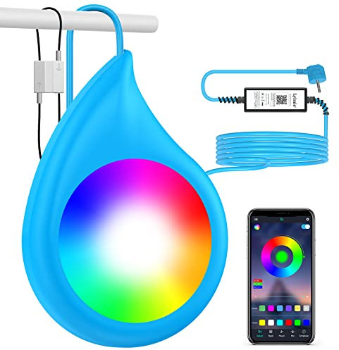 LyLmLe Luces Piscina Sumergible LED para Piscina sobre Tierra, 10W Regulable Multicolor RGB Focos Piscina Control de App, Compatible con Piscina Intex Bestway Frame,IP68 Impermeable, Cable 8m,12V