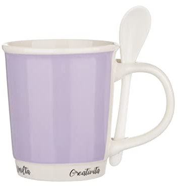 KASANOVA Mug Lilla 400 ml con cucchiaino Viola Tavola,tè e caffè