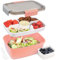 Bugucat Lunchbox Erwachsene 2000ML,Auslaufsichere Brotdose Erwachsene Bento Box mit Fächern für Kinder,Salatbehälter Salatbox to Go mit Gabel,Brotdose Frühstücksbox für Schule Picknick Büro,Rosa