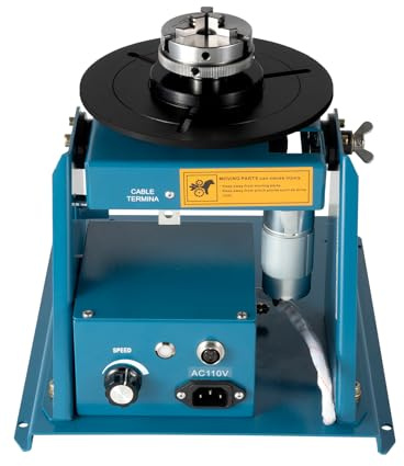 ROMYIX 220V Rotary Welding Positioner Welding Turntable with 2.5 Mini Chuck, Mini Welding Positioner for Welding Displacement Rotary Work,0-90º Tilte Table Dia