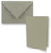 50x graues Vintage Kraftpapier Falt-Karten SET mit Umschlägen DIN A5-21 x 14,8 cm - Grau - Recycling - Klapp-Karten - blanko