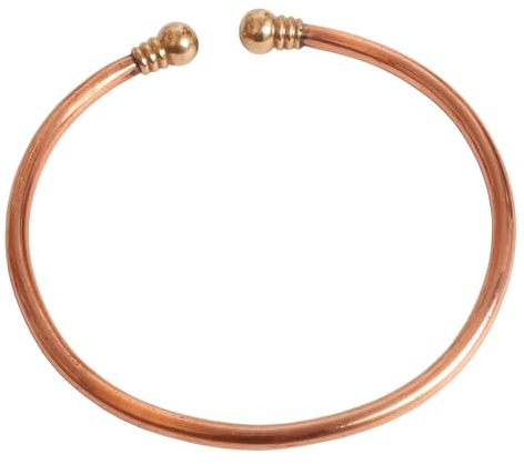 Sunsoul by Touchstone Indischer handgefertigter, gehärteter Immunitätsverstärker, Designerin-Schmuck, hochwertiges Fußkettchen aus reinem Kupfer in natürlichem Farbton für Frauen.