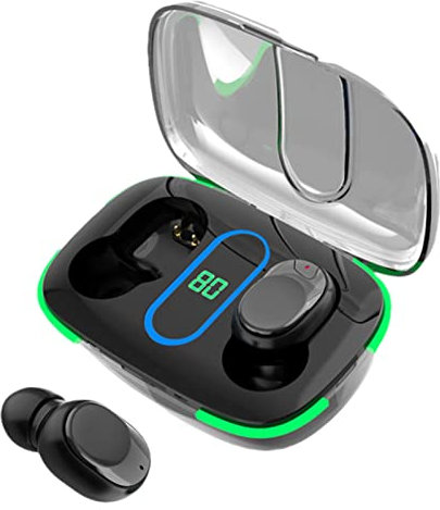 HEYCE True Wireless Earbuds Led Display | Wireless Noise Cancellation Led Headset,5.3 Display Headphones For Music & Calls With With Transparent Charging Case, 50Hrs Time