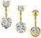 FECTAS 3stk Bauchnabelpiercing 10mm Gold Chirurgenstahl Herz Bauchpiercing Piercing Bauchnabel Schmuck