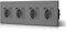 BSEED Quadruple prise murale Schuko 3 en 1 encastrable, en verre, avec ports USB-A et USB-C, puissance de charge rapide de 20 W, installation facile, gris