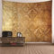 BCughia Wandteppich Schlafzimmer Groß, Wandtuch Gelb Polyester Vintage Blumenmuster Wandtuch 350x256cm (138 x 101) Wohnzimmer Wanddeko Geschenk