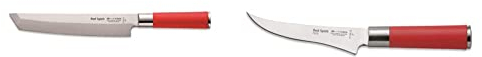F. DICK Tantomesser, Red Spirit (Messer mit Klinge 21 cm, nichtrostend, 56° HRC) 8175321 & Ausbeinmesser, Red Spirit (Messer mit Klinge 15 cm, X55CrMo14 Stahl, nichtrostend, 56° HRC) 81745152