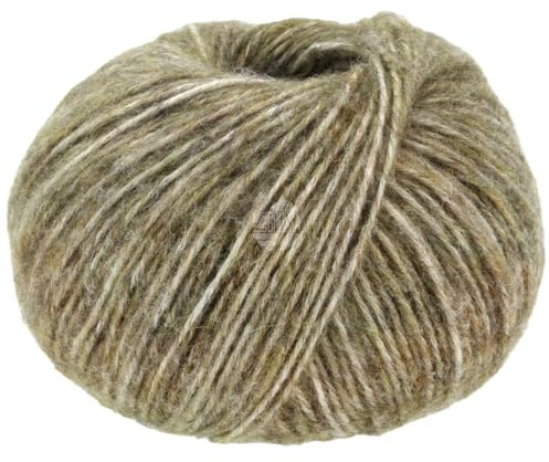 LANA GROSSA Natural Alpaca Pelo | Flauschige Netzgarnstruktur aus Baumwolle gefüllt mit Baby Alpakafasern und Merino Schurwolle | 50g Wolle zum Stricken & Häkeln | 125m Garn FB21