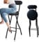 HEYBB Faltbarer Barhocker Rund Gepolsterter 70cm/75cm, Hochstuhl für Erwachsene mit Rückenlehne, Tragbarer Klappbar Küchenstuhl Bistrohocker Barstühle (Color : Black, Size : 70cm/28in)